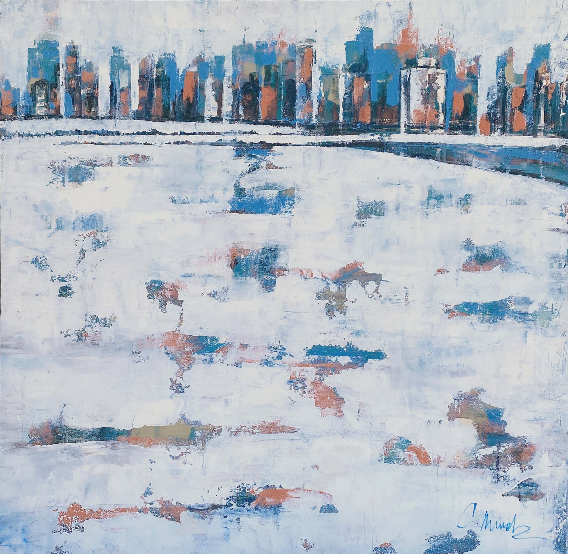 Coral City 2 (36x36) Mixed Media on Canvas image 0