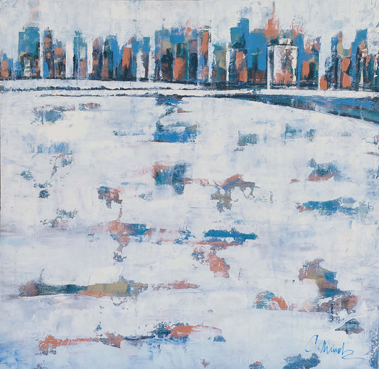Coral City 2 (36x36) Mixed Media on Canvas image 0