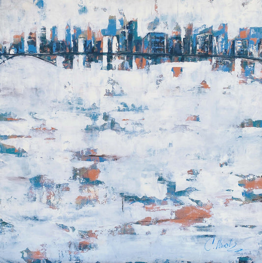 Coral City 1 (36x36) Mix Media on Canvas image 0