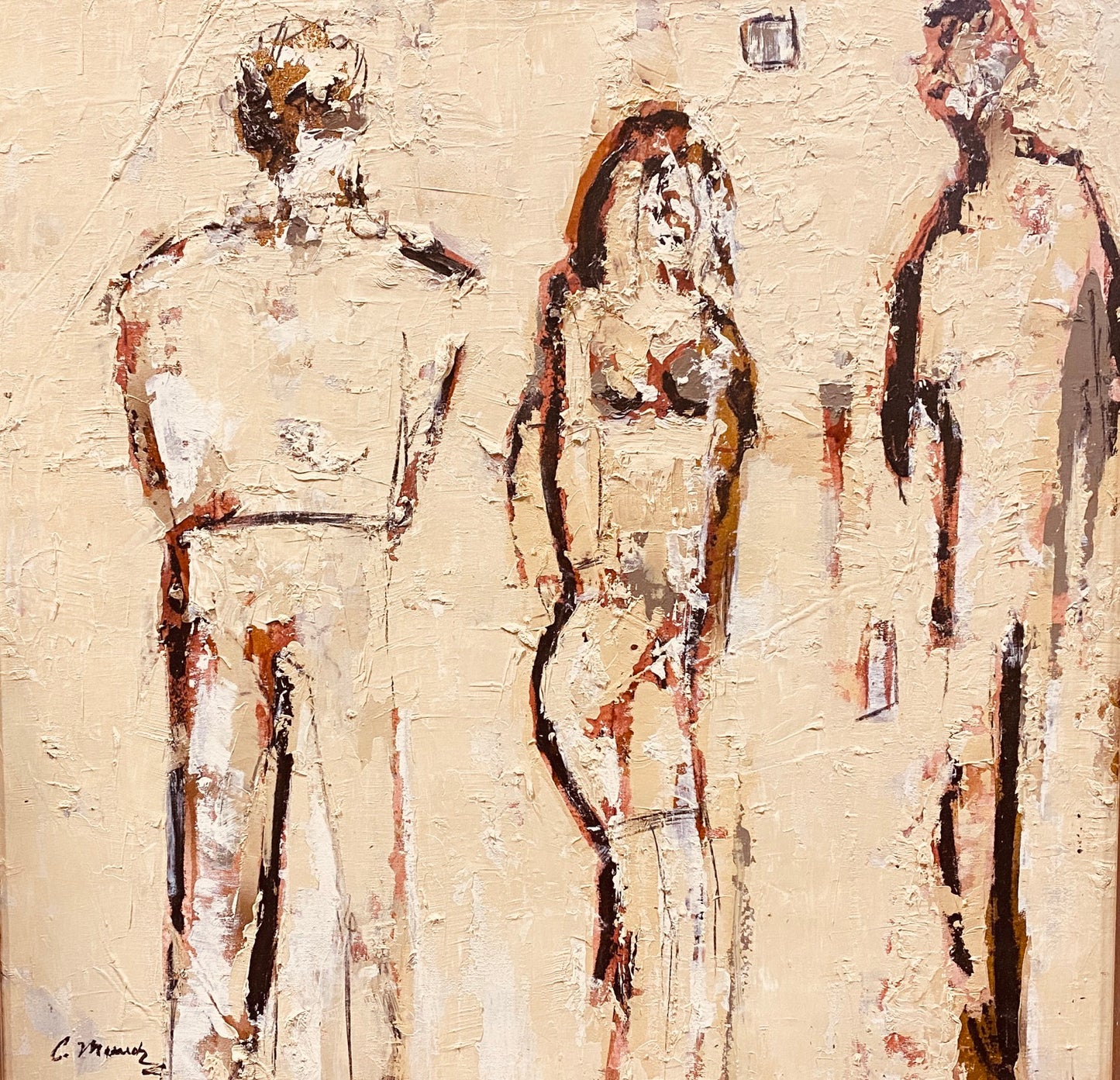 Going to the Party (34x34) Oil Mixed Media on Canvas image 0