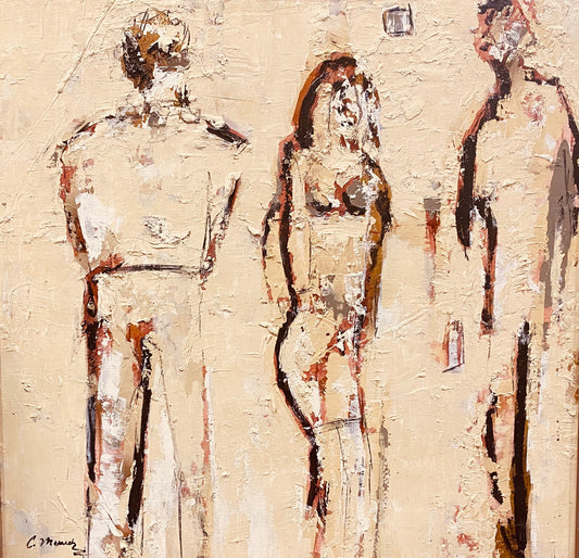 Going to the Party (34x34) Oil Mixed Media on Canvas image 0